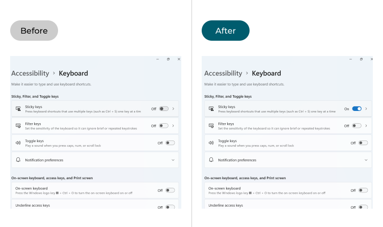 Enable Filter Keys